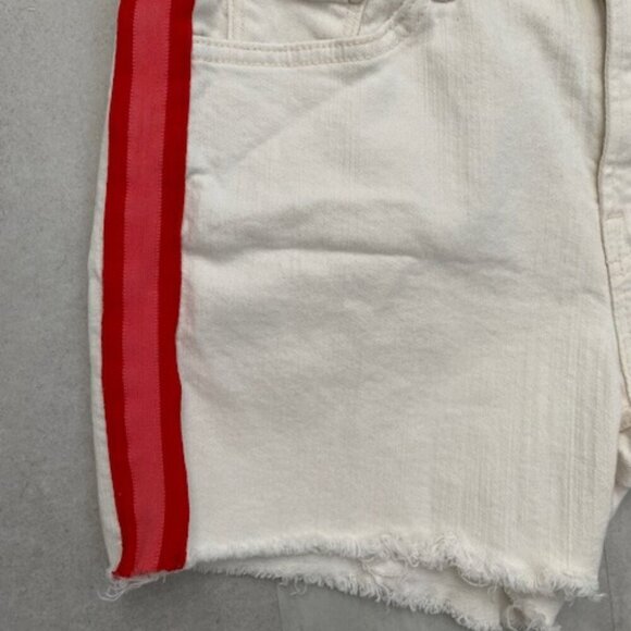 MOTHER The Sinner Frayed Denim Shorts in Whipping The Cream Pink Racer 26 - Picture 5 of 11